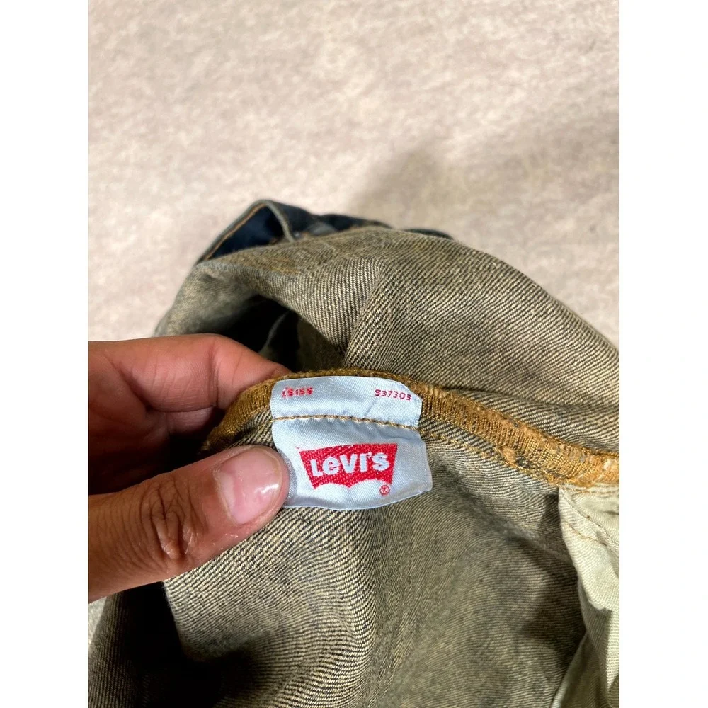 Levis 501 Original Fit Jeans Mens 38x34 Blue Denim Cotton Dark Wash Straight Leg